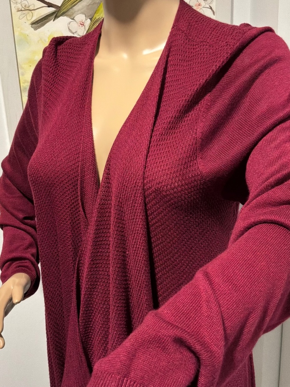 NWT Torrid Raspberry coloured Textured Open Front Ruffke Cardigan - Size 1/1X